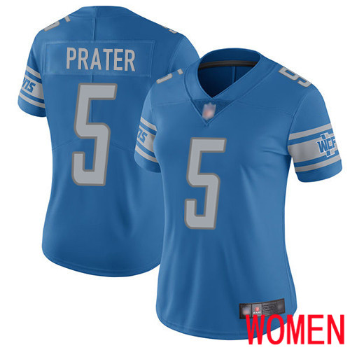 Detroit Lions Limited Blue Women Matt Prater Home Jersey NFL Football #5 Vapor Untouchable